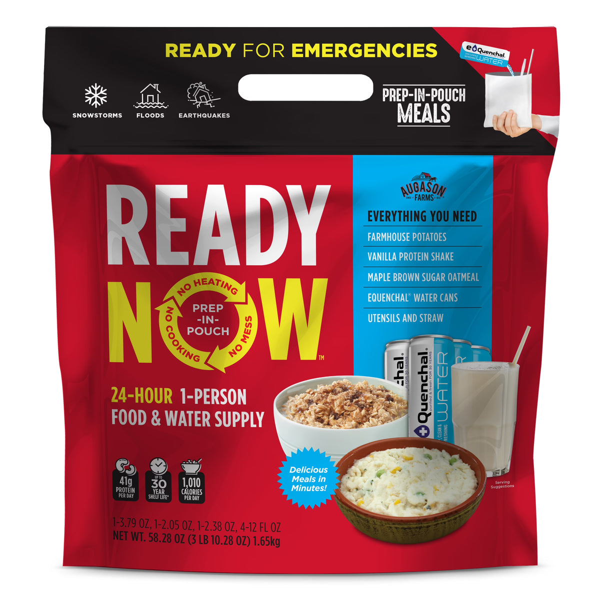 Freeze-Dried 24-Hour 1-Person Emergency Food & Water Supply Z652946
