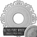 22x22OD x 6 1/4x22ID x 1 3/4x22P Ceiling Medallion, Hand-Painted Ultra Pure White Crack Y7338
