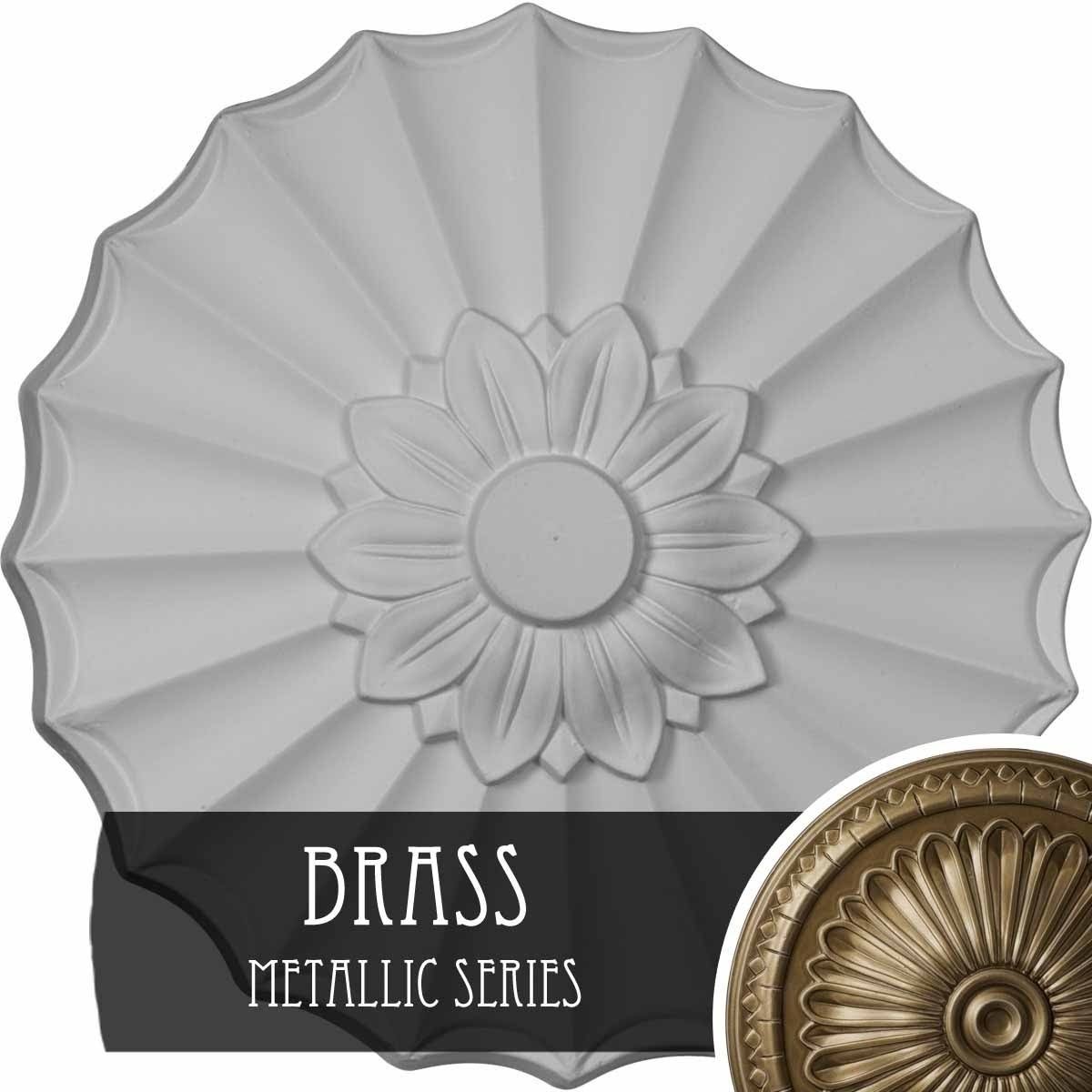 9x22OD x 1 3/8x22P Hand-Painted Brass Ceiling Medallion N73350