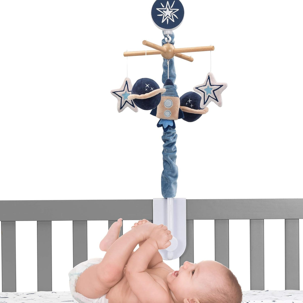 Blue Musical Baby Crib Mobile Soother Toy E550222