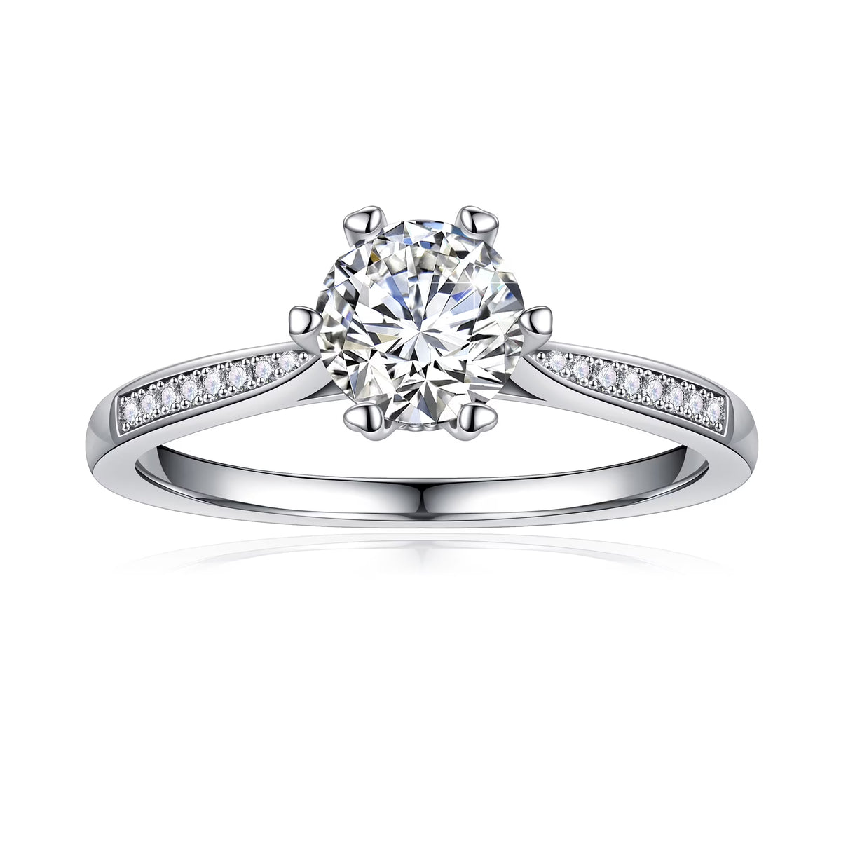 1 Carat Moissanite Engagement Ring 925 Sterling Silver Round Cut M583