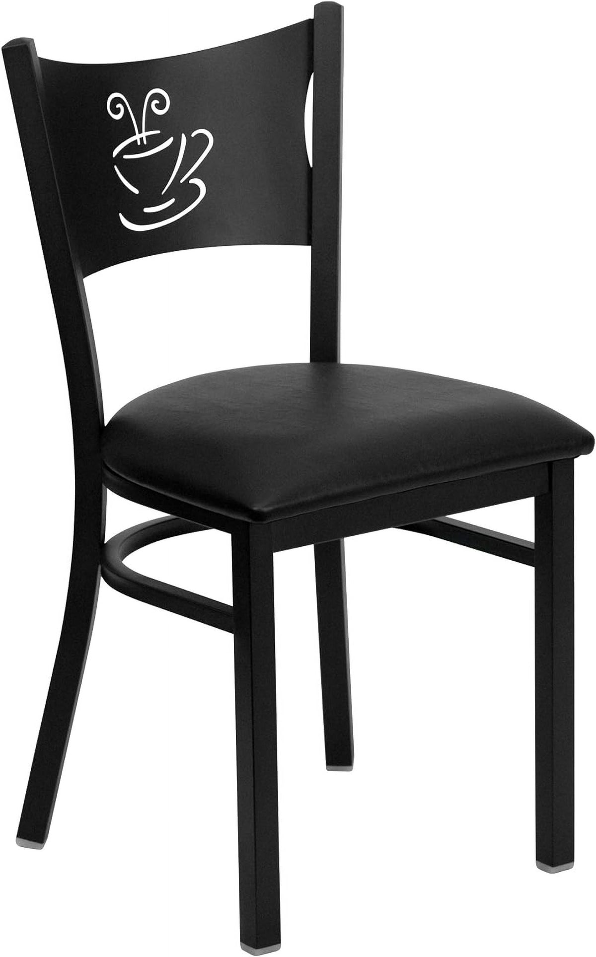 Black Metal Restaurant Chair with Cherry Wood Seat O193