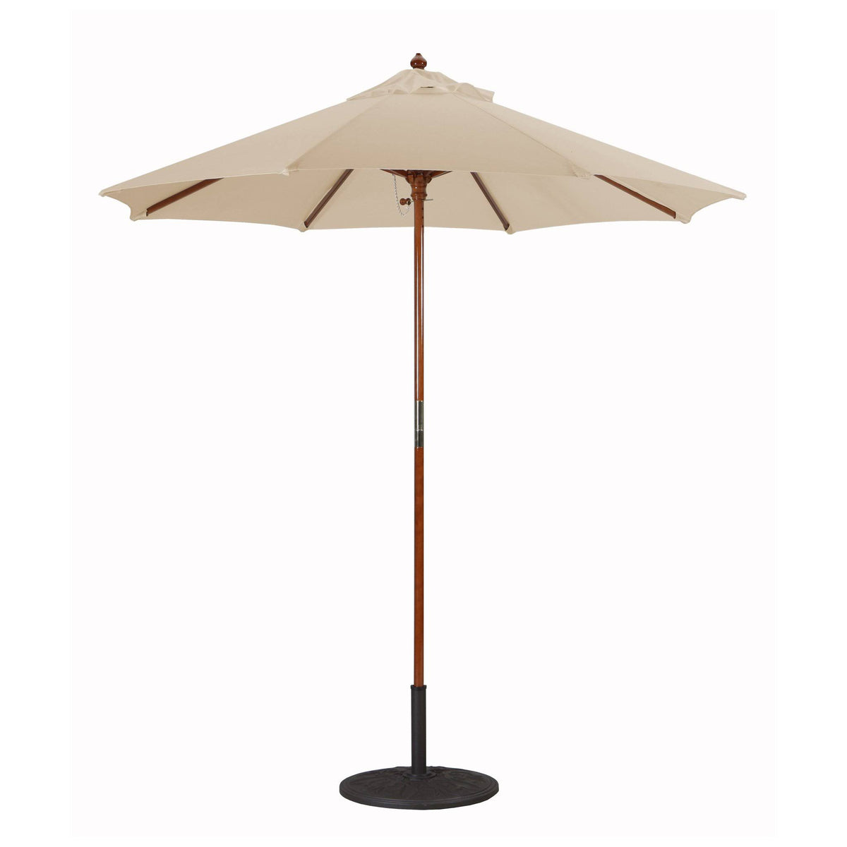 7.5 ft. Dark Wood Cafe - Beige Suncrylic Umbrella D823