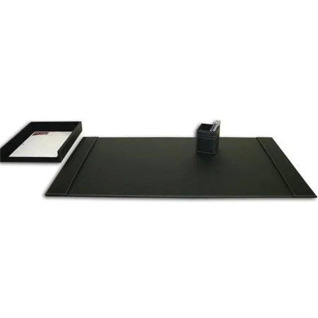 Rustic Black Leather 3-Piece Desk Set W239866