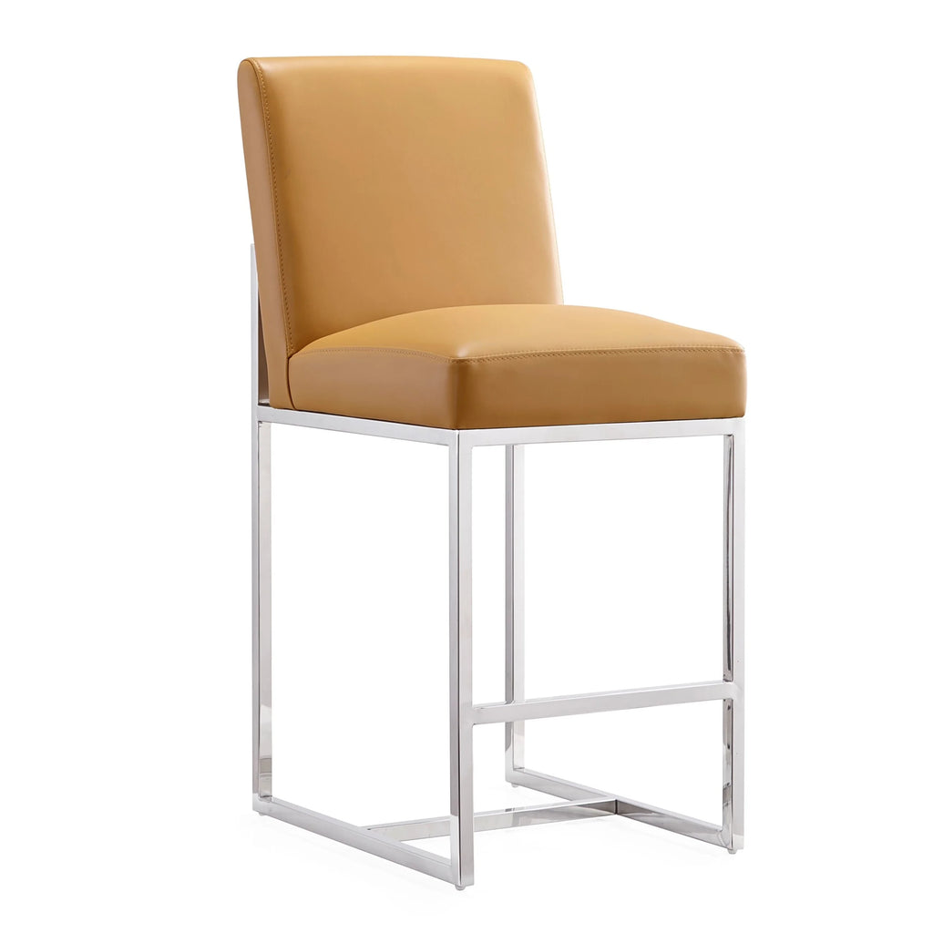 Camel Polished Leatherette Counter Stool 24" X10466