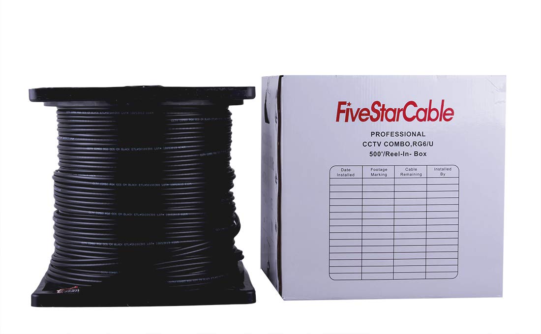 500 ft RG6/U Coaxial CCTV Cable with 18AWG/2 Power K679