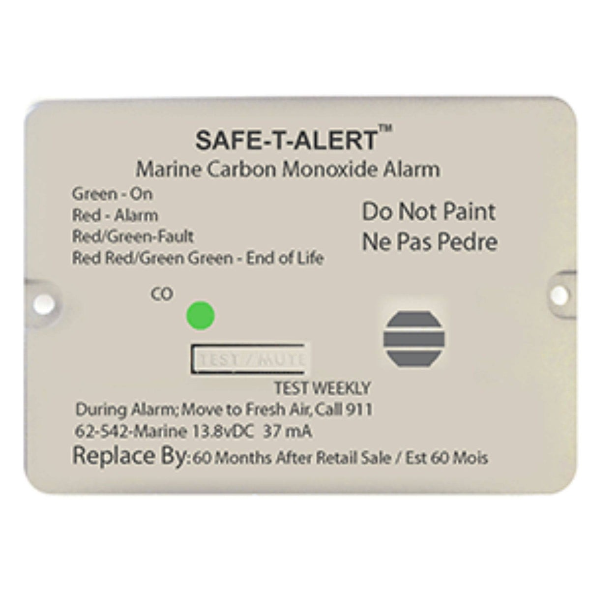 White Flush Mount Carbon Monoxide Alarm G30297