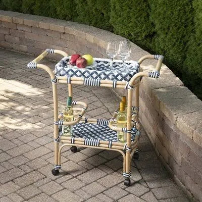 Blue/White Bar Cart B800