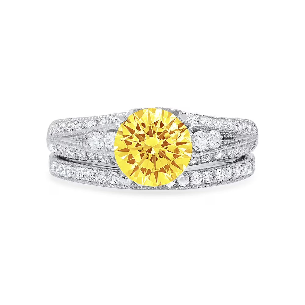 14k yellow gold simulated diamond ring band set size 6.25 U425760