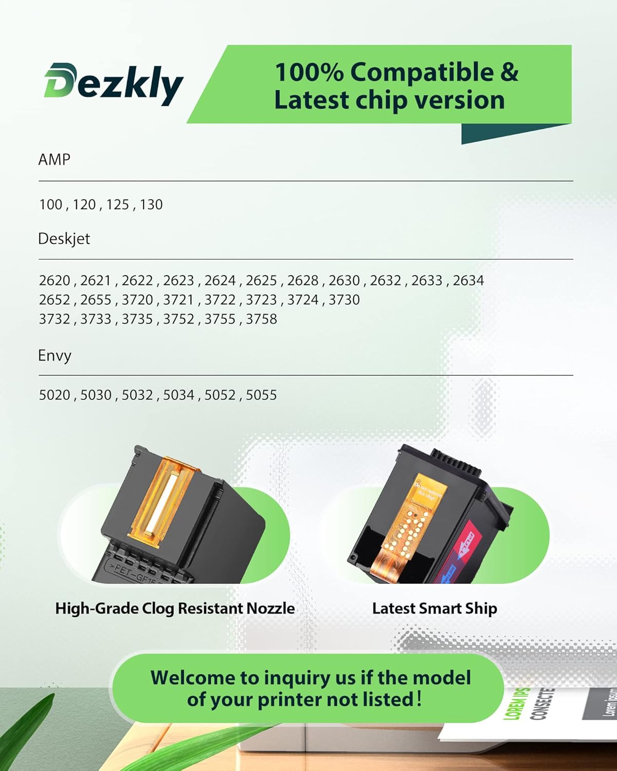 Ink Cartridges Compatible for HP 65XL, Black and Color, Pack of 2 Y828334