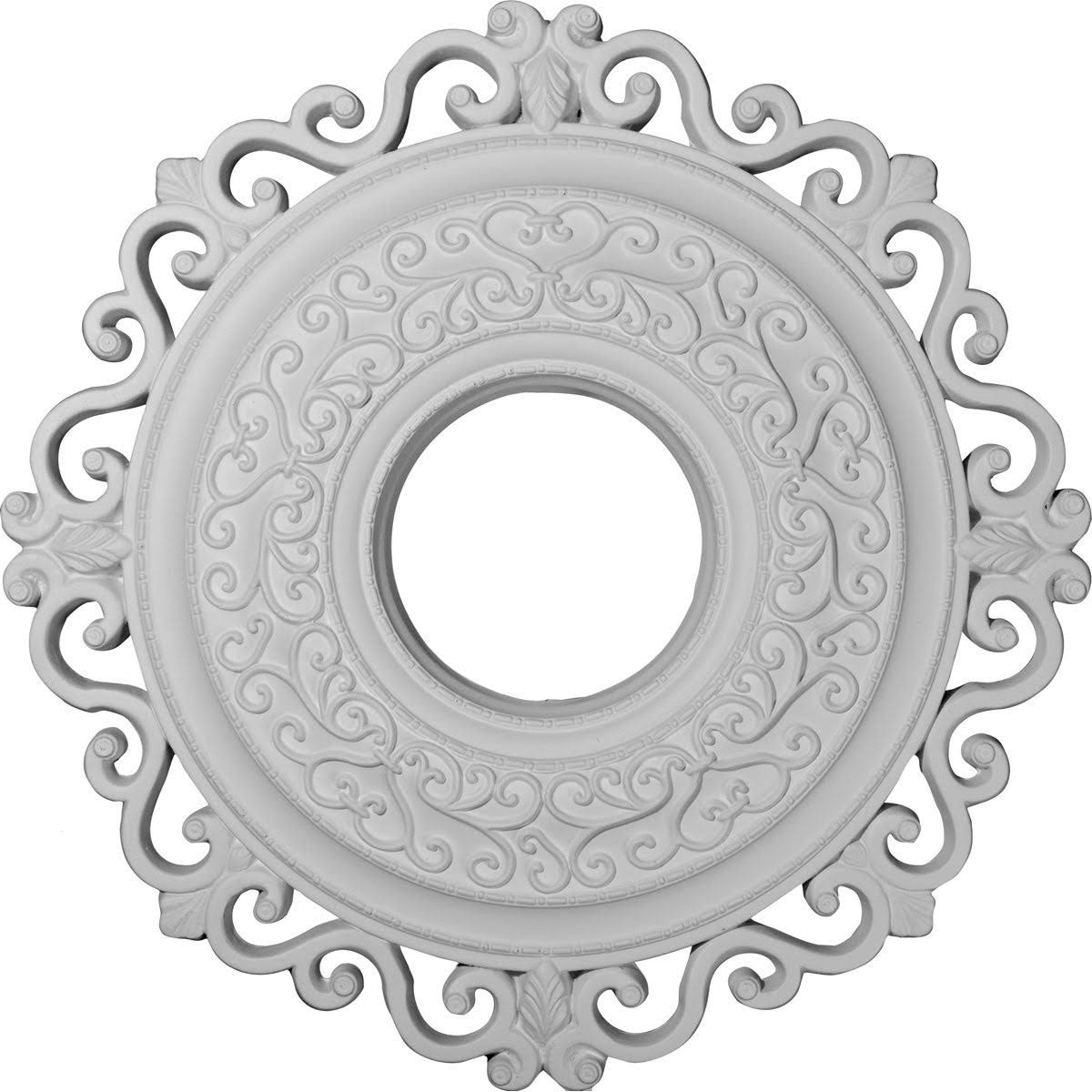 22x22OD x 6 1/4x22ID x 1 3/4x22P Ceiling Medallion, Hand-Painted Ultra Pure White Crack Y7338