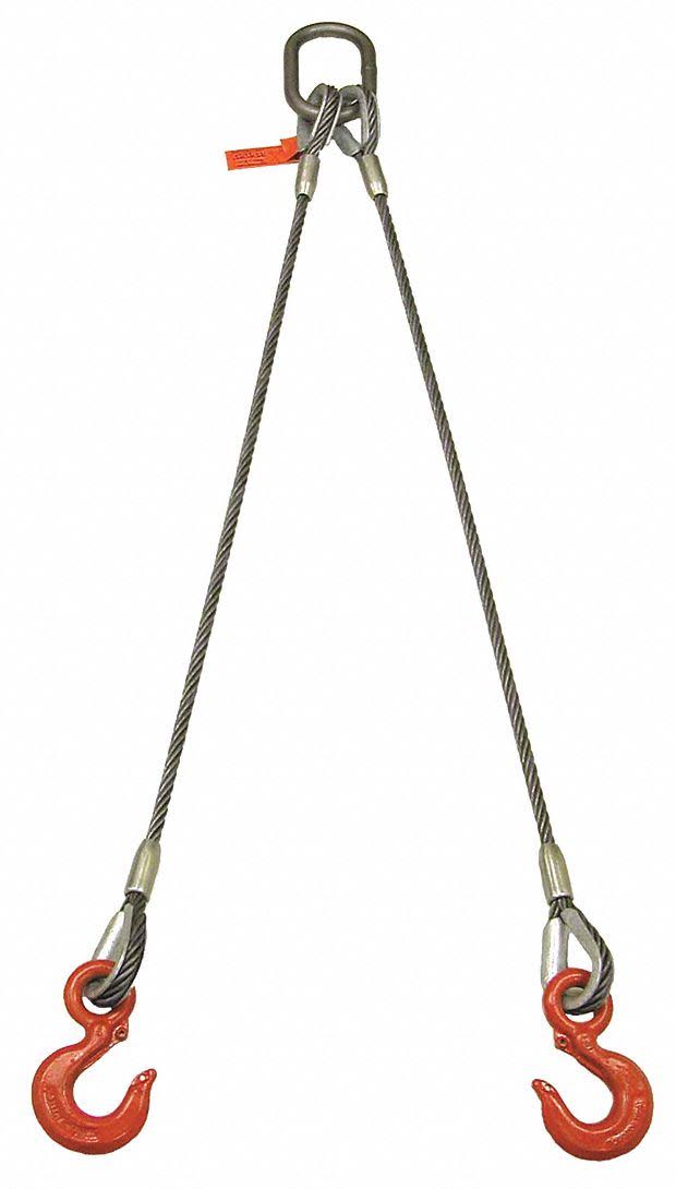 Wire Rope Sling, 17 ft L, 2200 lb Capacity N6396