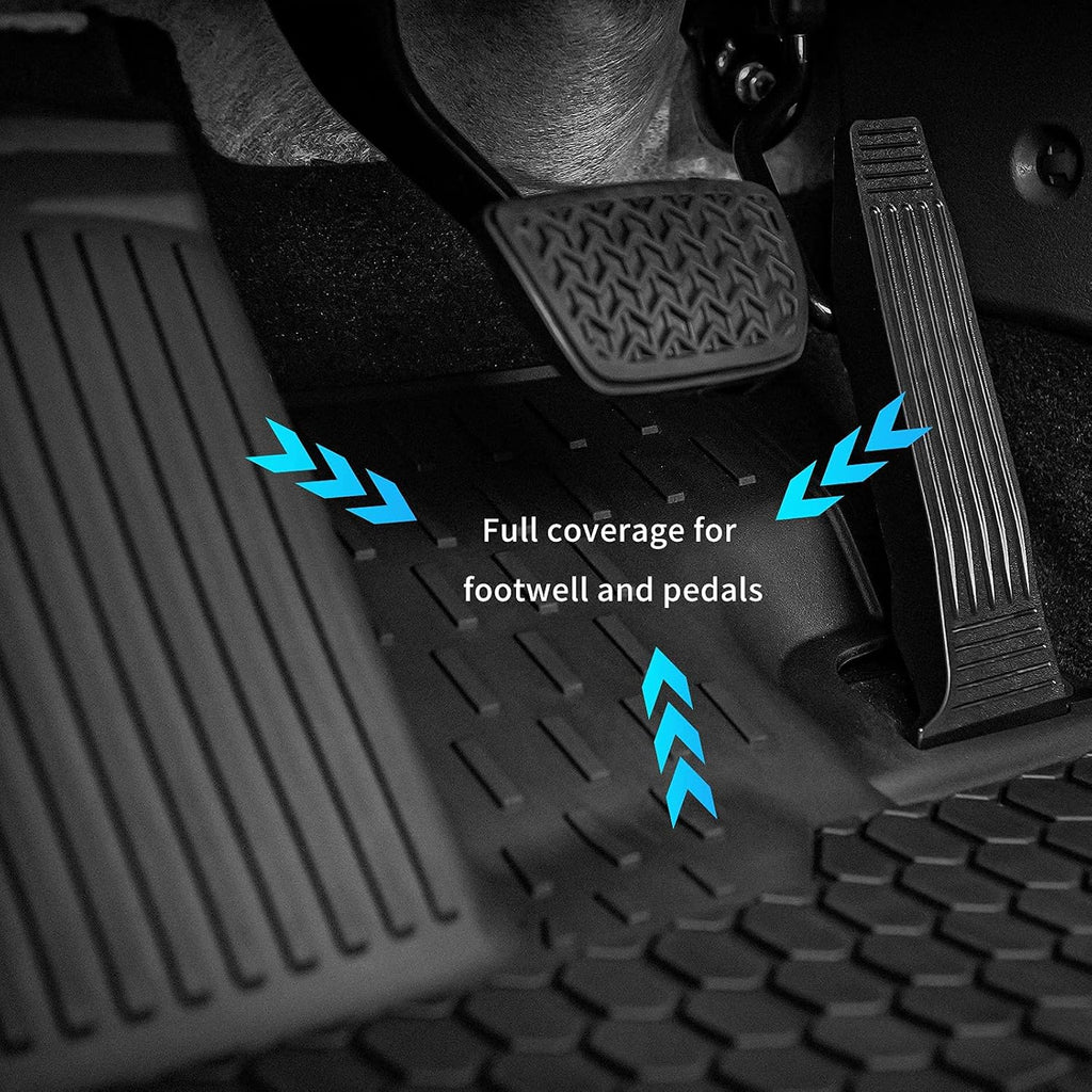 TPE All Weather Custom Fit Floor Liner for Toyota Sienna 8 Seat Full Set, Black K738263