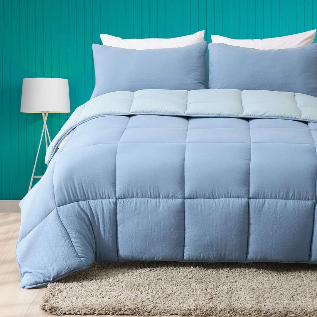 Reversible Full/Queen Down Alternative Comforter with Tabs, 88x88 Inches A352830