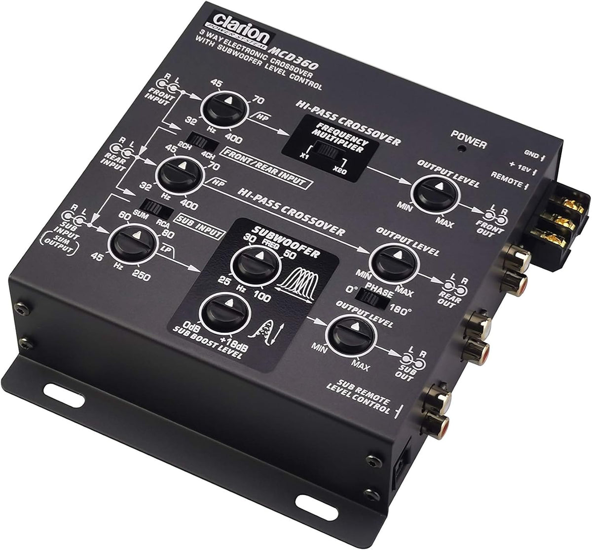2/3-Way 6-Channel Electronic Crossover with 5-Volt RCA Outputs and Subwoofer Equalizer L5246