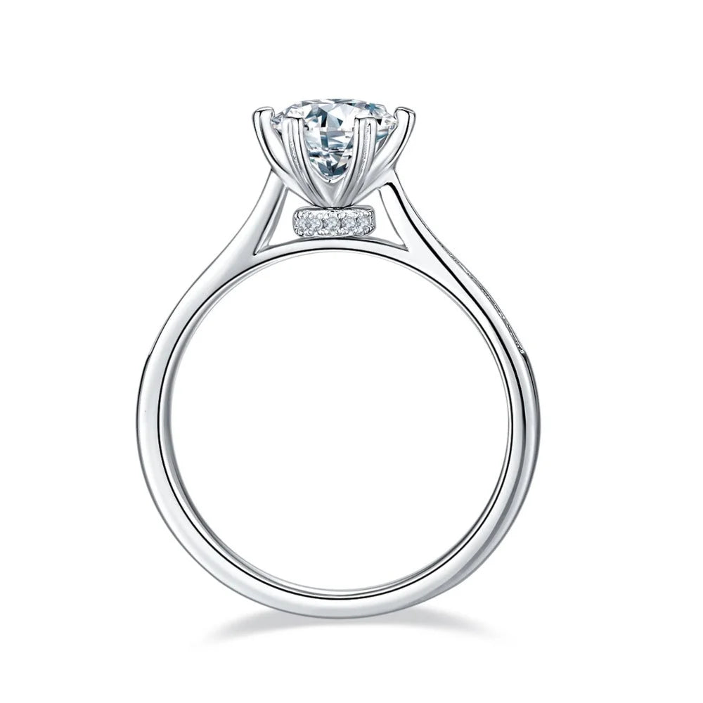 1 Carat Moissanite Engagement Ring 925 Sterling Silver Round Cut M583