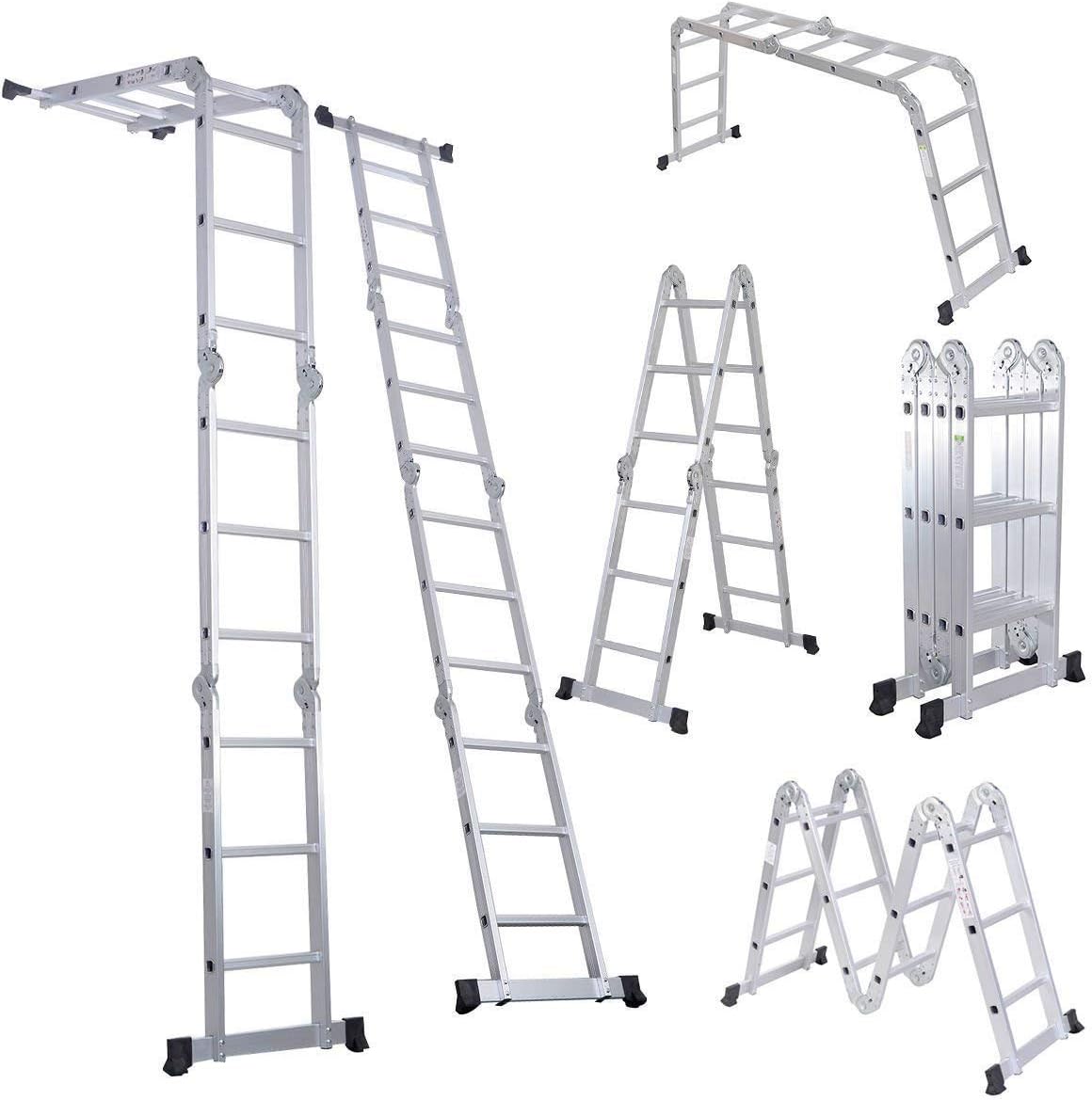 330lb 12.5ft Aluminum Folding Step Ladder T82916