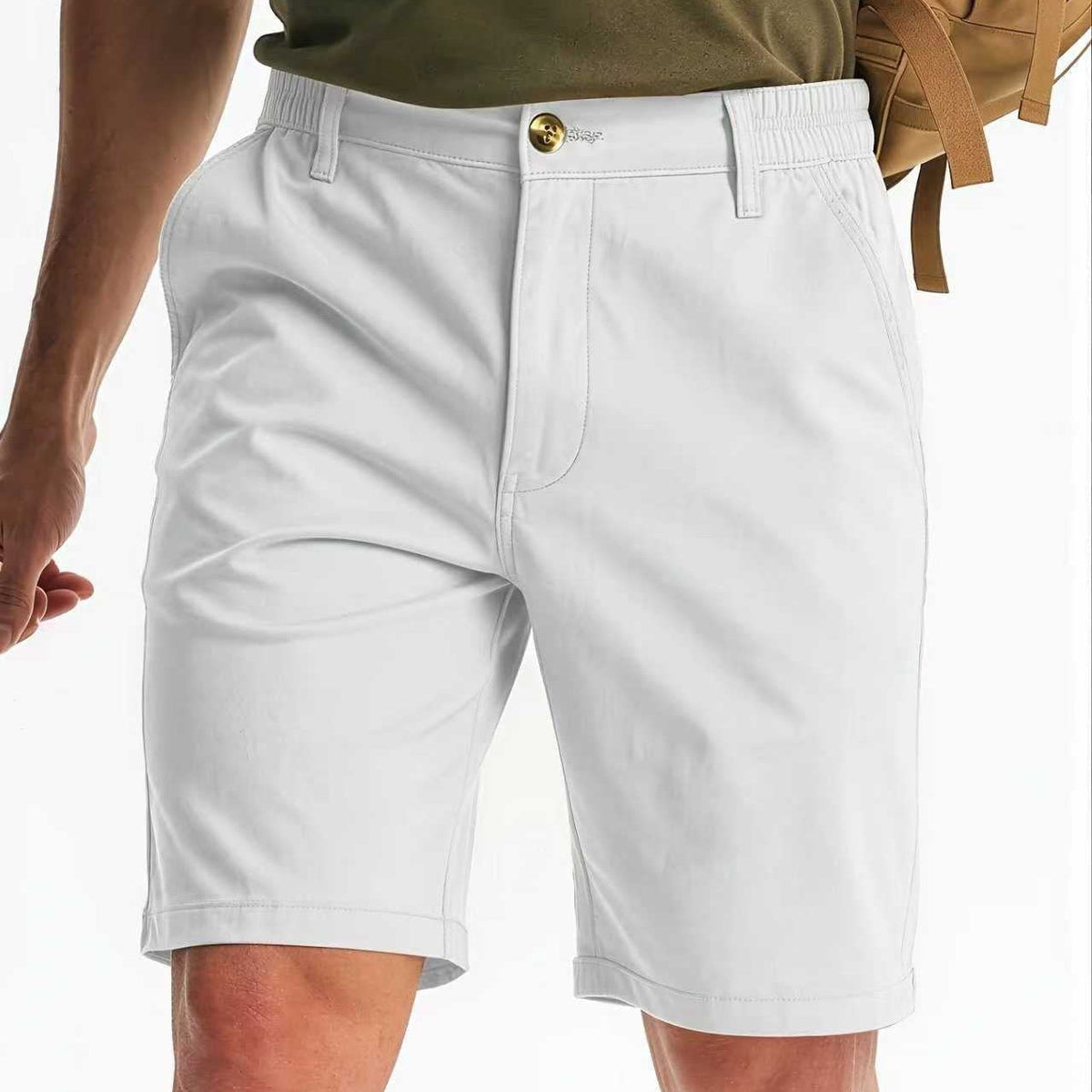 Solid-color, loose-fit smart-casual shorts