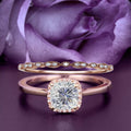 2.05 Carat Cushion Cut Diamond Moissanite Engagement Ring in 925 Sterling Silver With 18k Rose Gold Plating C2521
