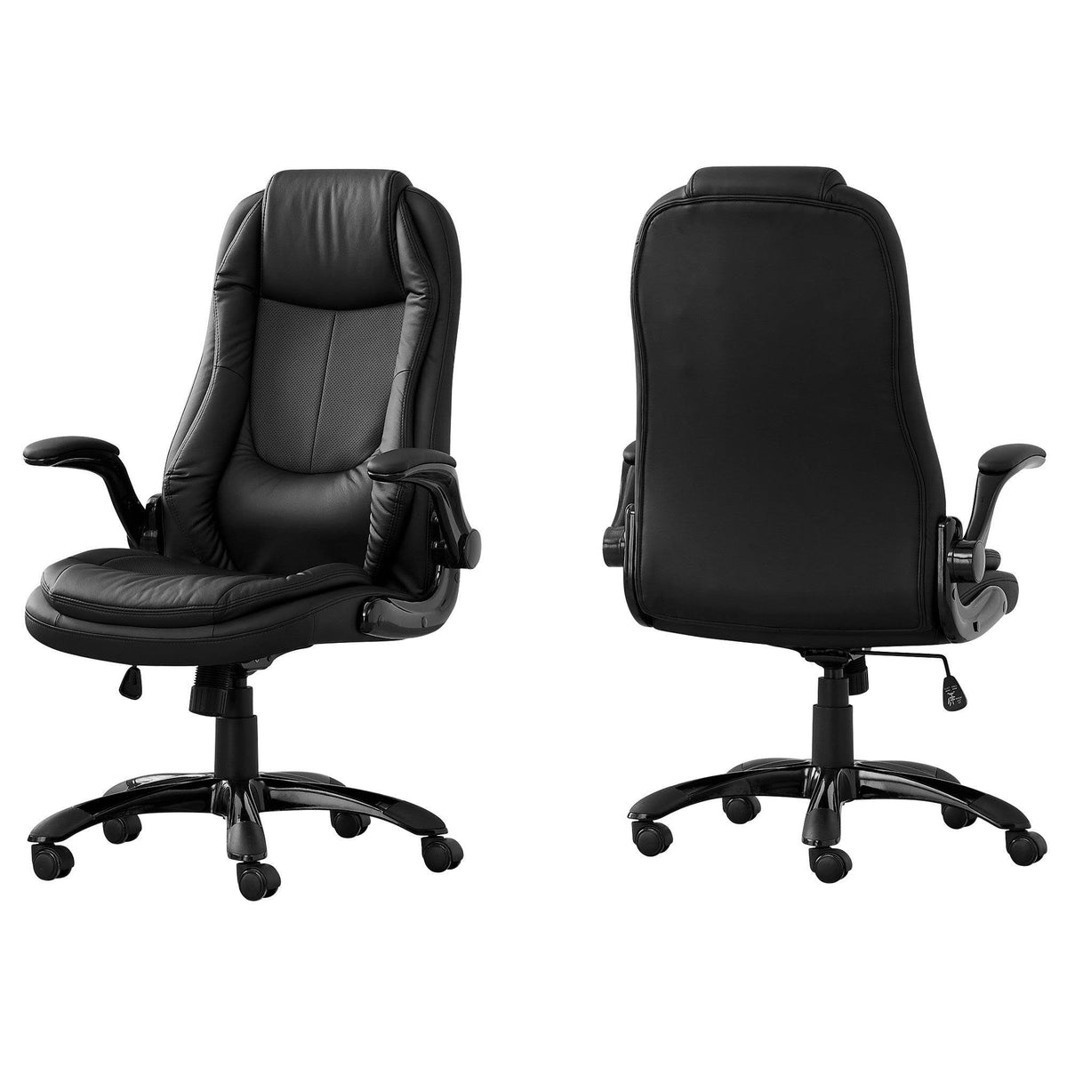Black Leather Look High Back Executive Office Chair H652