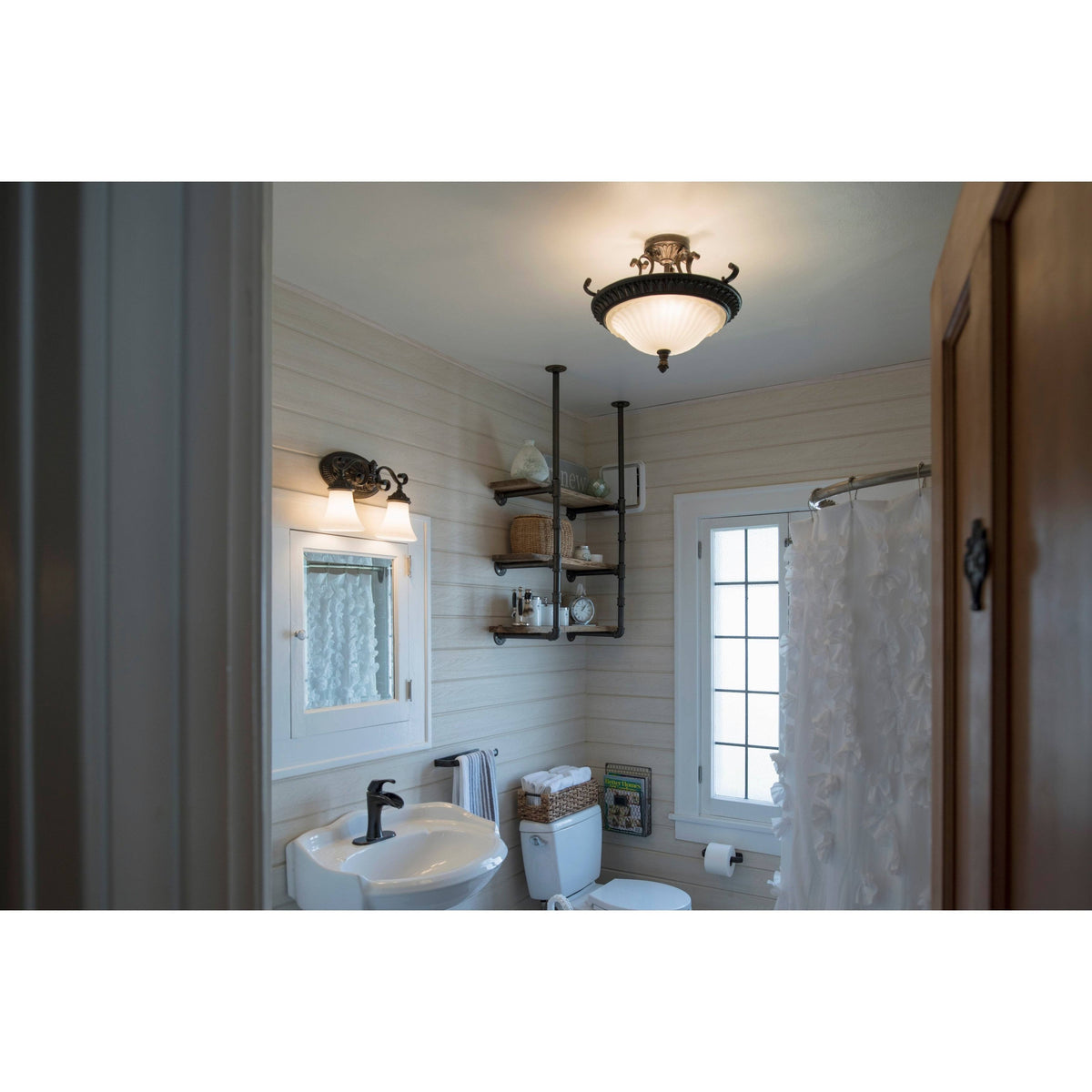 Three Light Semi-Flush Mount Venetian Bronze G121