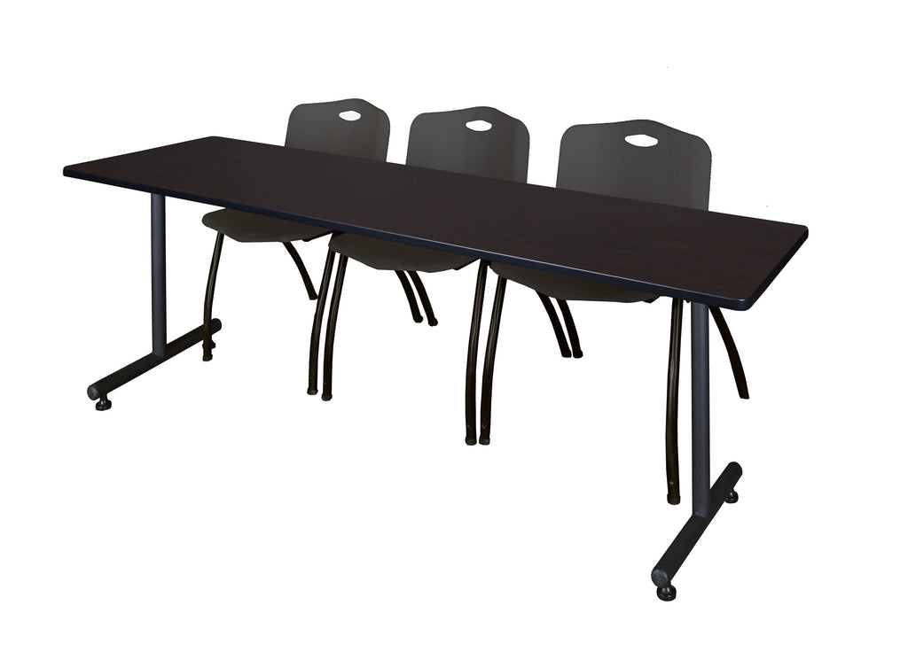 Maple Training Table & Black Stack Chairs Z314078