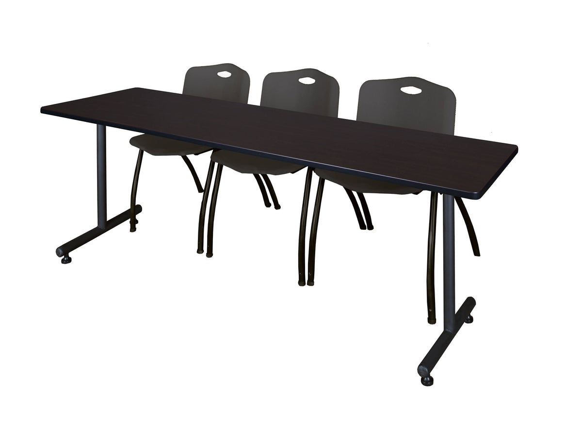 Maple Training Table & Black Stack Chairs Z314078