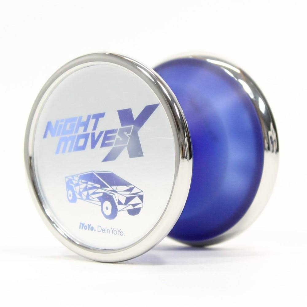 Blue Polycarbonate Yoyo with Stainless Steel Ring U56074