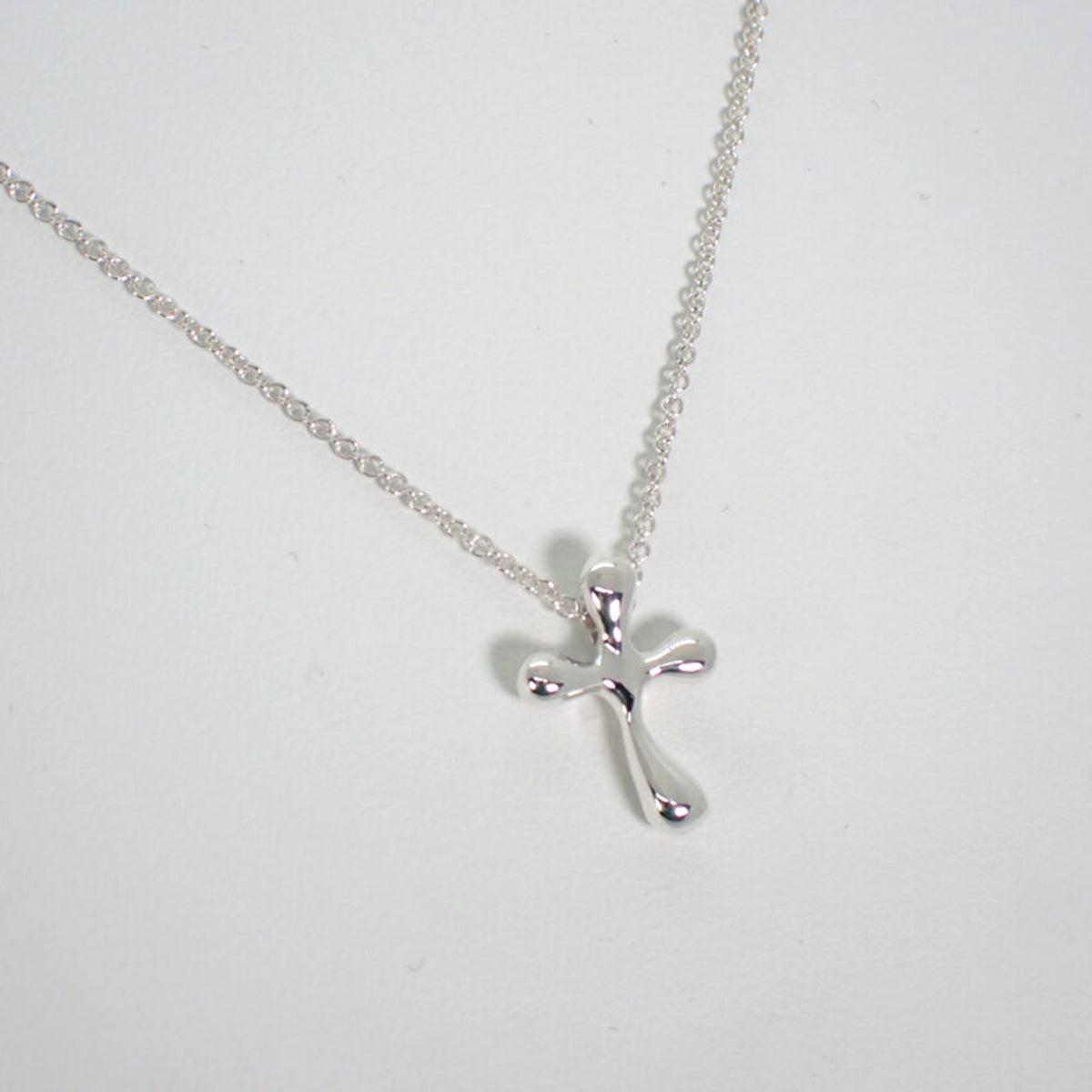 925 Teardrop Cross Pendant Necklace G90378