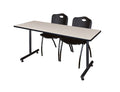 Maple Training Table & Black Stack Chairs Z314078