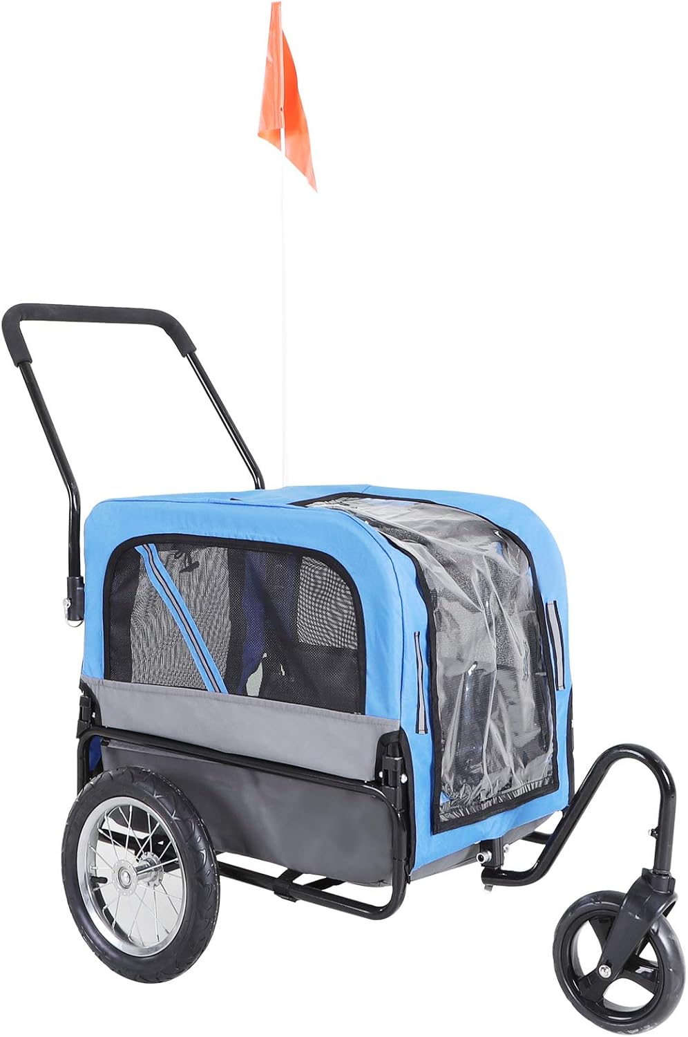 Blue 2-in-1 Dog Bike Trailer Pet Stroller Cart U346847