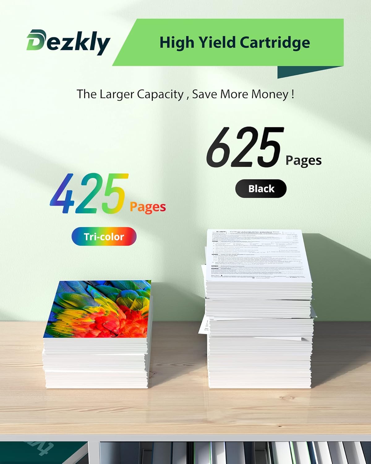 Ink Cartridges Compatible for HP 65XL, Black and Color, Pack of 2 Y828334