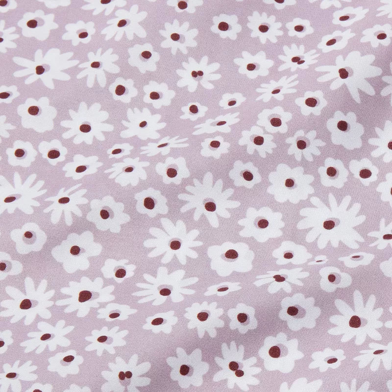 Light Purple Daisy Printed Microfiber Sheet Set J12578